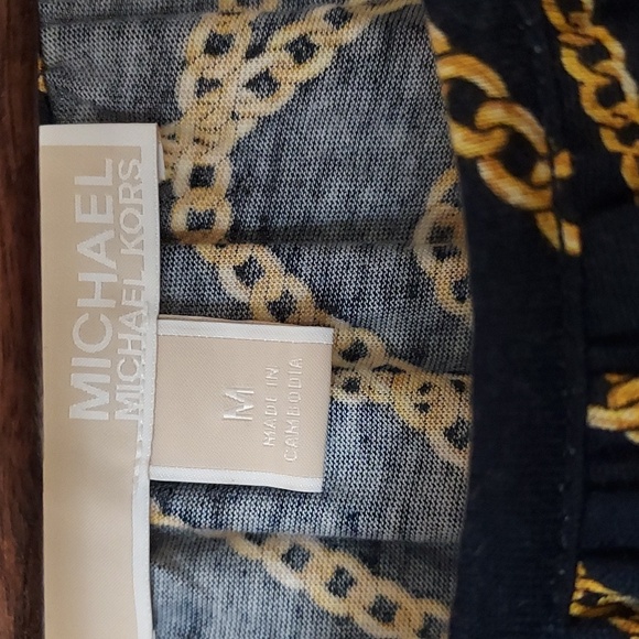 Michael Kors navy chain print top size Medium - Picture 2 of 5